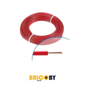 Bricoby.com - FIL RIGIDE H07VU1.5 ROUGE 100M