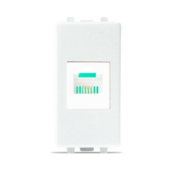 Bricoby.com - PRISE TELEPHONIQUE RJ11 4P BLANC ALPHA - BRICOBY Meilleur Prix Tunisie