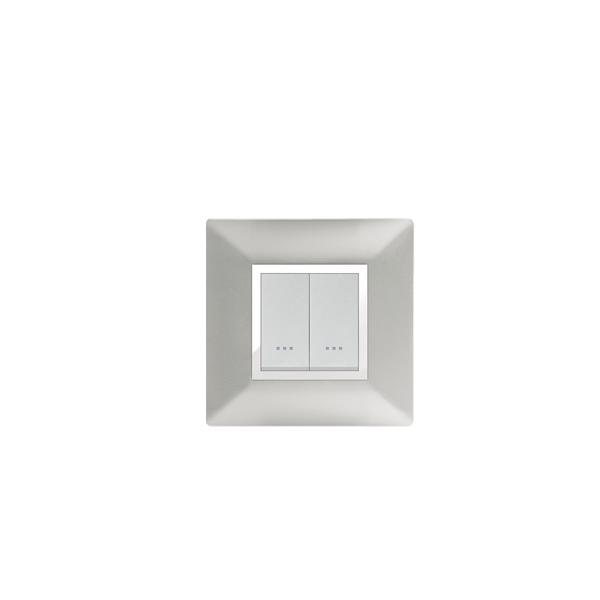 Bricoby.com - PLAQUE CARRÉE 2MODULES SILVER ALPHA - BRICOBY Meilleur Prix Tunisie