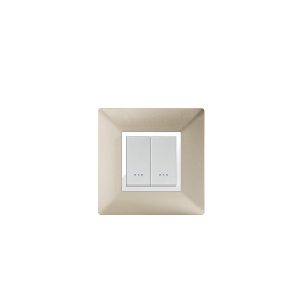 Bricoby.com - PLAQUE CARRÉE 2MODULES CHAMPAGNE ALPHA - BRICOBY Meilleur Prix Tunisie