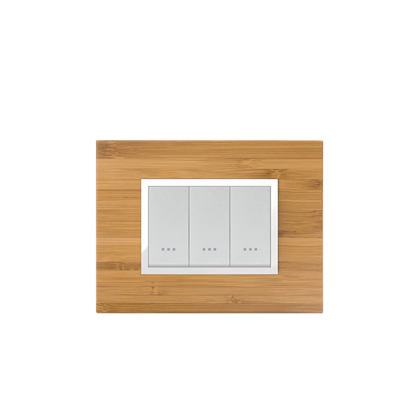 Bricoby.com - PLAQUE 3MODULES BOIS BOMBOO ALPHA - BRICOBY Meilleur Prix Tunisie