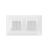 Bricoby.com - PLAQUE CARRÉE 4MODULES (2+2) BLANC/CHROMÉ ALPHA - BRICOBY Meilleur Prix Tunisie