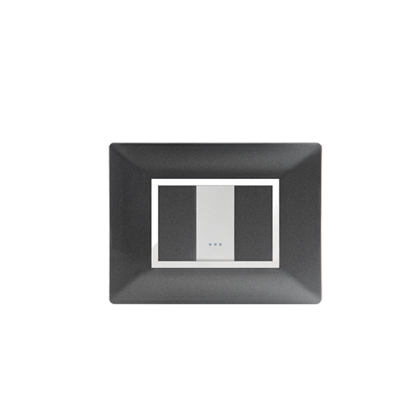 Bricoby.com - PLAQUE RECTANGULAIRE 1MODULE NOIR MÉTALLISÉ ALPHA - BRICOBY Meilleur Prix Tunisie