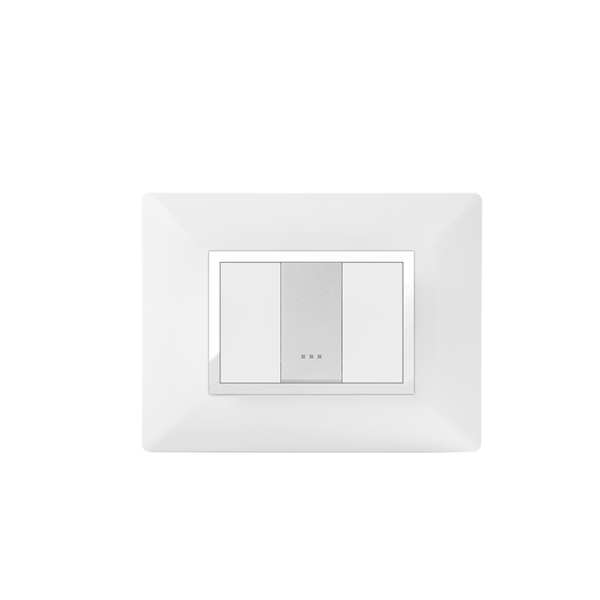 Bricoby.com - PLAQUE RECTANGULAIRE 1MODULE BLANC/CHROMÉ ALPHA - BRICOBY Meilleur Prix Tunisie