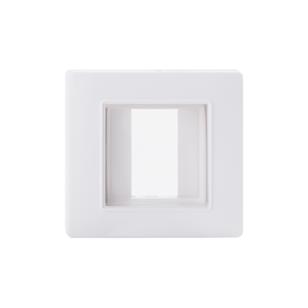Bricoby.com - PLAQUE ÉTANCHE CARRÉE 1MODULE BLANC ALPHA - BRICOBY Meilleur Prix Tunisie