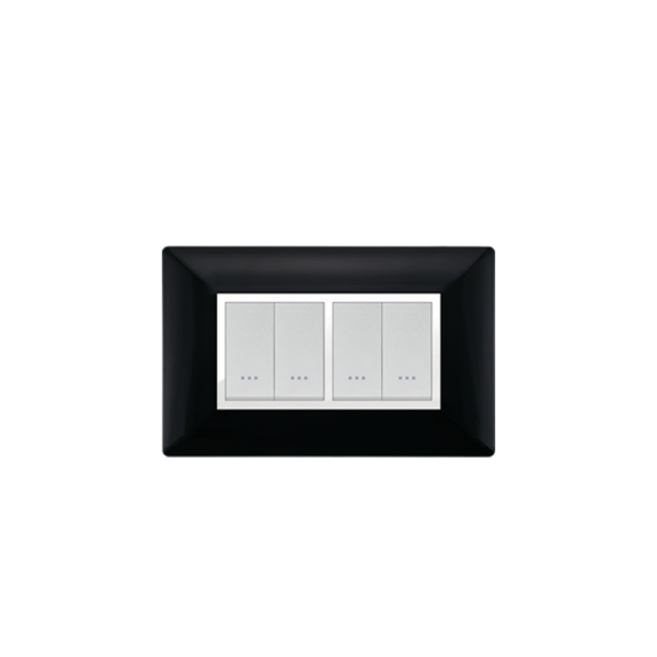 Bricoby.com - PLAQUE RECTANGULAIRE 4MODULES NOIR ALPHA - BRICOBY Meilleur Prix Tunisie