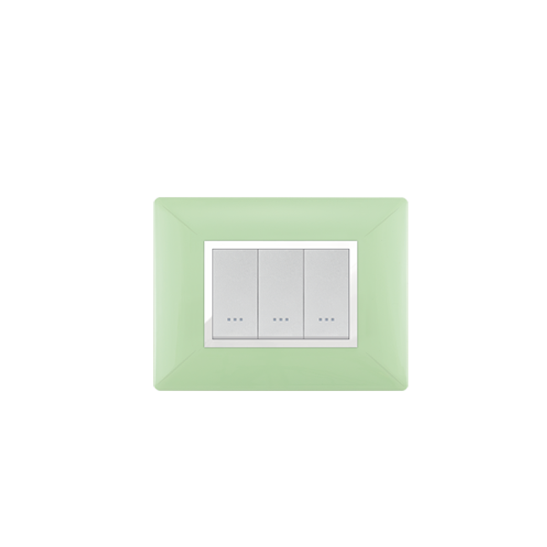 Bricoby.com - PLAQUE RECTANGULAIRE 3 MODULES VERT ANIS ALPHA - BRICOBY Meilleur Prix Tunisie