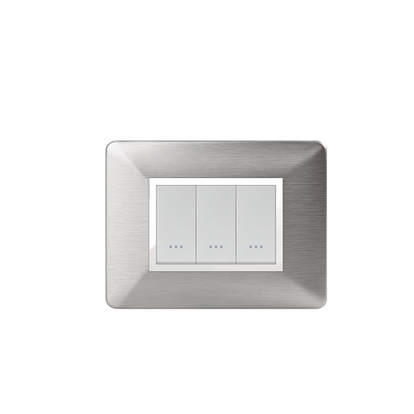 Bricoby.com - PLAQUE RECTANGULAIRE 3MODULES TITANIUM ALPHA - BRICOBY Meilleur Prix Tunisie