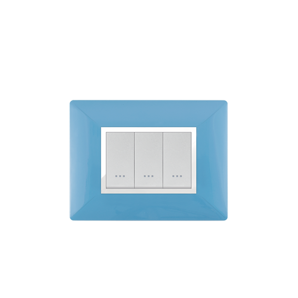 Bricoby.com - PLAQUE RECTANGULAIRE 3 MODULES BLEU PASTEL ALPHA - BRICOBY Meilleur Prix Tunisie