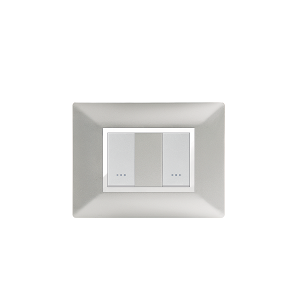 Bricoby.com - PLAQUE RECTANGULAIRE 2 MODULES SILVER ALPHA - BRICOBY Meilleur Prix Tunisie