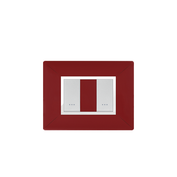 Bricoby.com - PLAQUE RECTANGULAIRE 2 MODULES ROUGE BORDEAUX ALPHA - BRICOBY Meilleur Prix Tunisie