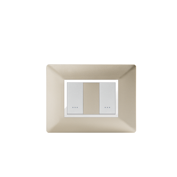 Bricoby.com - PLAQUE RECTANGULAIRE 2 MODULES CHAMPAGNE ALPHA - BRICOBY Meilleur Prix Tunisie