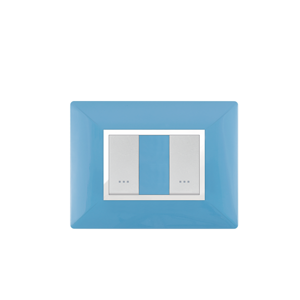 Bricoby.com - PLAQUE RECTANGULAIRE 2 MODULES BLEU PASTEL ALPHA - BRICOBY Meilleur Prix Tunisie
