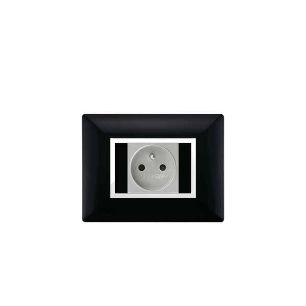 Bricoby.com - PLAQUE RECTANGULAIRE POUR PRISE NOIR ALPHA - BRICOBY Meilleur Prix Tunisie