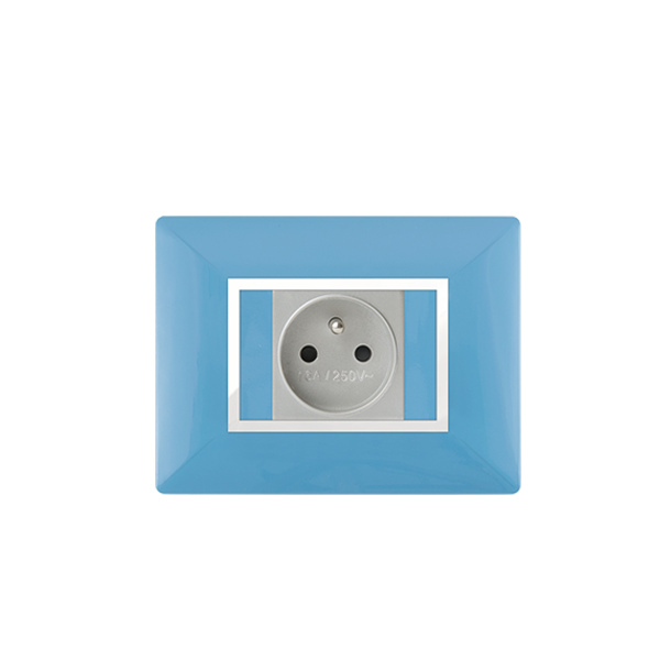 Bricoby.com - PLAQUE RECTANGULAIRE POUR PRISE BLEU PASTEL ALPHA - BRICOBY Meilleur Prix Tunisie