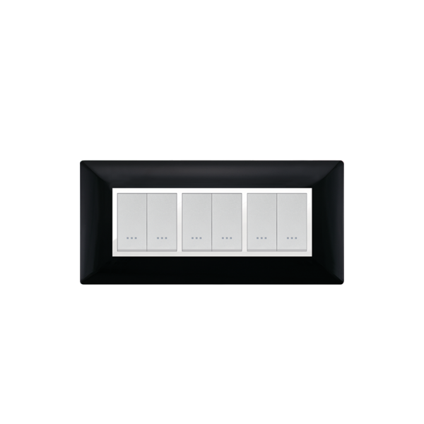 Bricoby.com - PLAQUE RECTANGULAIRE 6MODULES NOIR ALPHA - BRICOBY Meilleur Prix Tunisie