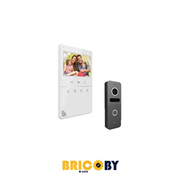 VIDEOPHONE STELLA X1 MONITEUR BLANC 4,3'' AVEC PLAQUE DE RUE LOTUS SOMEF
