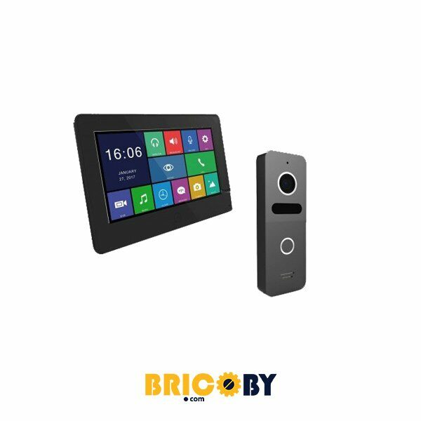 Bricoby.com - VIDEOPHONE LYDIA MONITEUR NOIR 7'' AVEC PLAQUE DE RUE LOTUS SOMEF