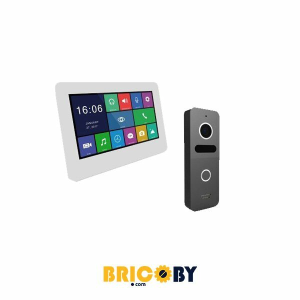Bricoby.com - VIDEOPHONE ANGELA X2 MONITEUR BLANC 7'' AVEC PLAQUE DE RUE LOTUS SOMEF