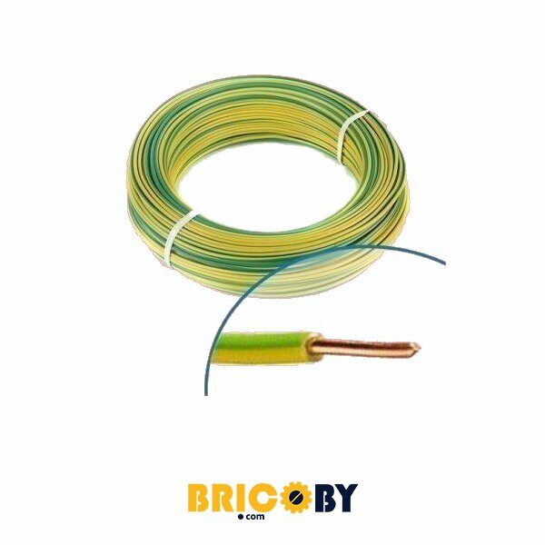Bricoby.com - FIL RIGIDE H07VU6 VERT JAUNE 100M