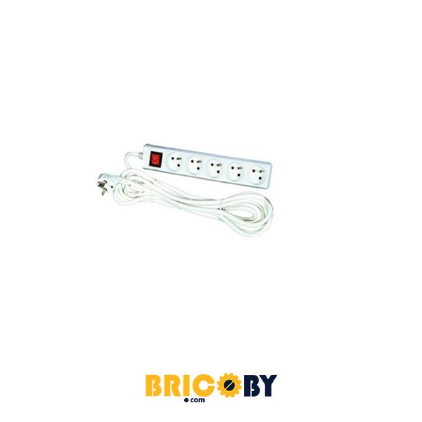 www.bricoby.com BLOC MULTIPRISE 5 PRISES 2P+T AVEC INTERRUPTEUR 5M STIEL