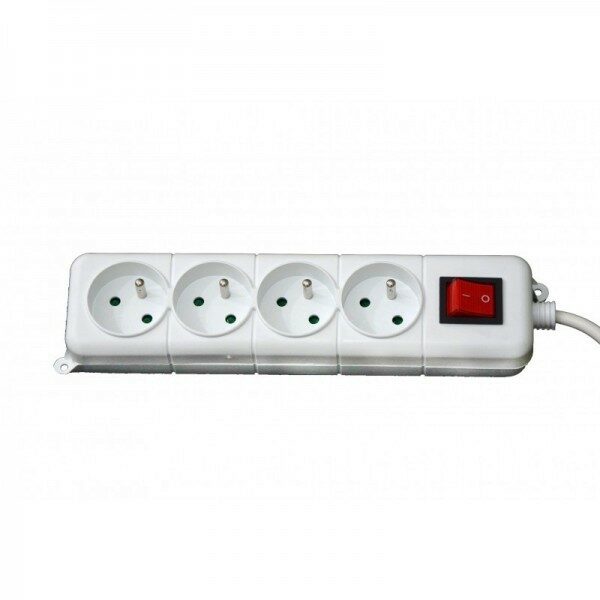 Bricoby.com - BLOC MULTIPRISE 4 PRISES 2P+T AVEC INTERRUPTEUR 1.40M SIMEF - BRICOBY Meilleur Prix Tunisie