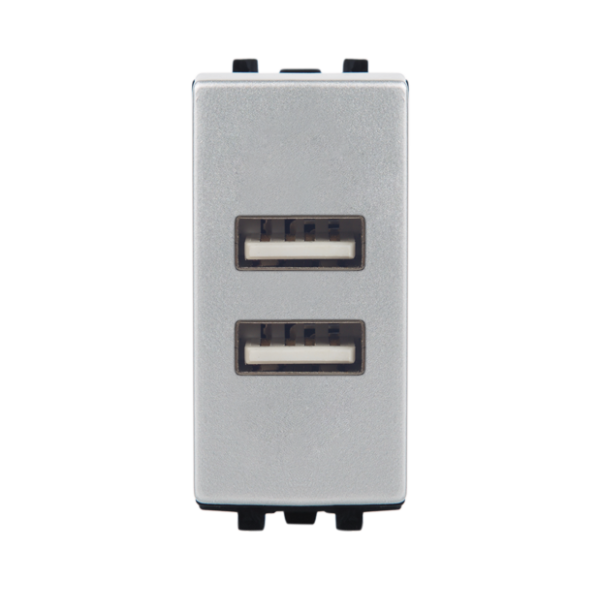 Bricoby.com - PRISE USB DOUBLE SILVER ALPHA - BRICOBY Meilleur Prix Tunisie