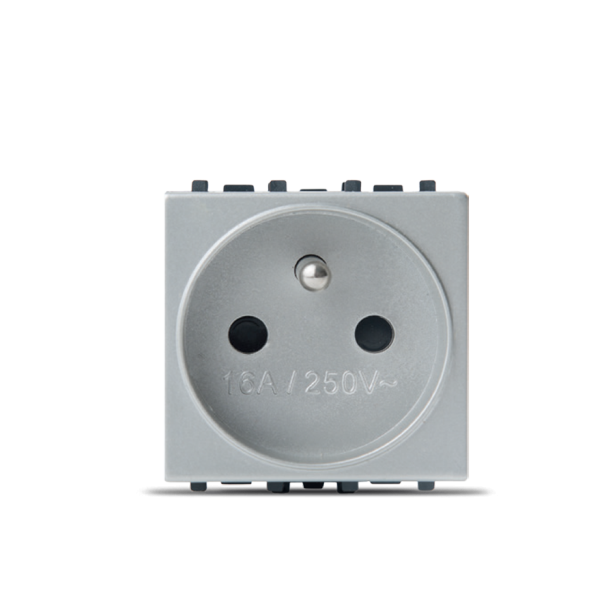 Bricoby.com - PRISE 2P+T AVEC PROTEGE SILVER ALPHA - BRICOBY Meilleur Prix Tunisie