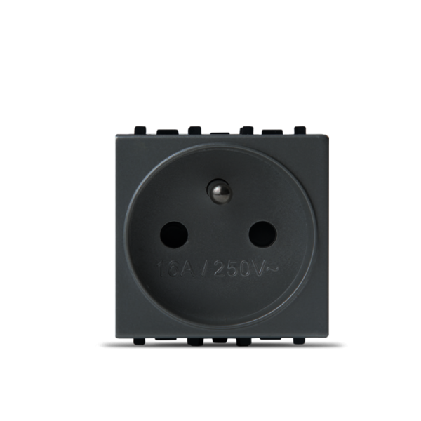 Bricoby.com - PRISE 2P+T AVEC PROTEGE NOIR ALPHA - BRICOBY Meilleur Prix Tunisie