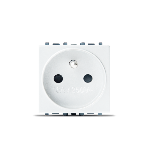 Bricoby.com - PRISE 2P+T AVEC PROTEGE BLANC ALPHA - BRICOBY Meilleur Prix Tunisie