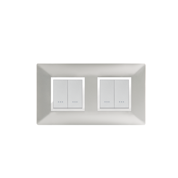 Bricoby.com - PLAQUE CARRÉE 4MODULES (2+2) SILVER ALPHA - BRICOBY Meilleur Prix Tunisie