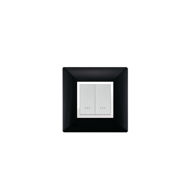 Bricoby.com - PLAQUE CARRÉE 2MODULES NOIR ALPHA - BRICOBY Meilleur Prix Tunisie