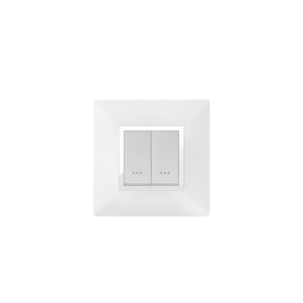 Bricoby.com - PLAQUE CARRÉE 2MODULES BLANC CHROMÉ ALPHA - BRICOBY Meilleur Prix Tunisie