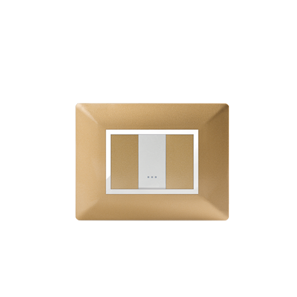 Bricoby.com - PLAQUE RECTANGULAIRE 1MODULE DORÉ ALPHA - BRICOBY Meilleur Prix Tunisie