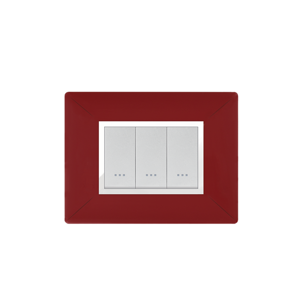 Bricoby.com - PLAQUE RECTANGULAIIRE 3MODULES ROUGE BORDEAUX ALPHA - BRICOBY Meilleur Prix Tunisie