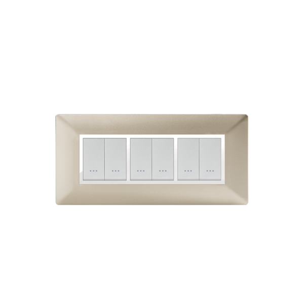 Bricoby.com - PLAQUE RECTANGULAIRE 6MODULES CHAMPAGNE ALPHA - BRICOBY Meilleur Prix Tunisie
