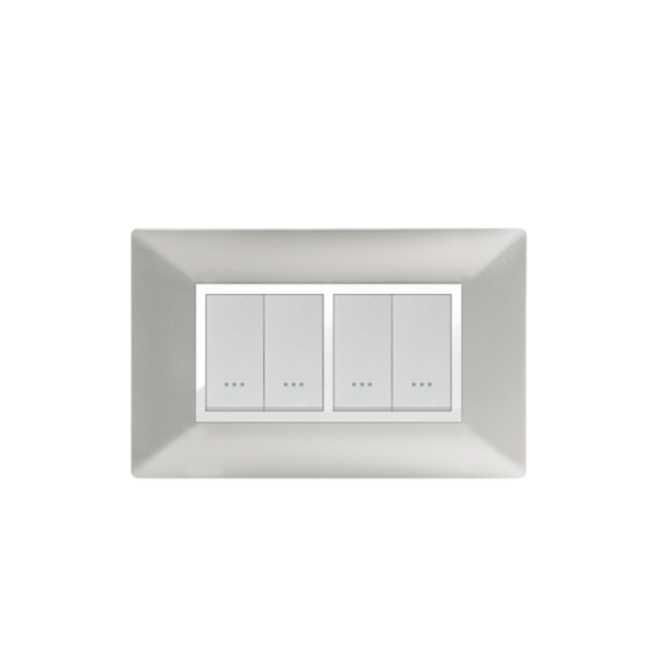 Bricoby.com - PLAQUE RECTANGULAIRE 4MODULES SILVER ALPHA - BRICOBY Meilleur Prix Tunisie