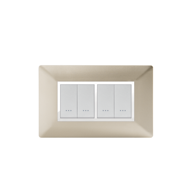 Bricoby.com - PLAQUE RECTANGULAIRE 4 MODULES CHAMPAGNE ALPHA - BRICOBY Meilleur Prix Tunisie