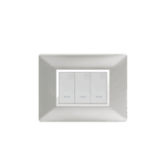 Bricoby.com - PLAQUE RECTANGULAIRE 3 MODULES SILVER ALPHA - BRICOBY Meilleur Prix Tunisie