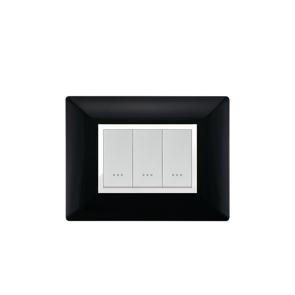 Bricoby.com - PLAQUE RECTANGULAIRE 3 MODULES NOIR ALPHA - BRICOBY Meilleur Prix Tunisie