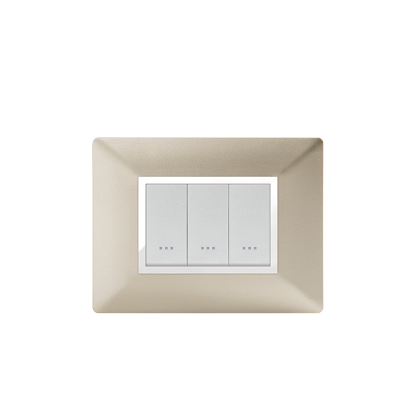Bricoby.com - PLAQUE RECTANGULAIRE 3 MODULES CHAMPAGNE ALPHA - BRICOBY Meilleur Prix Tunisie
