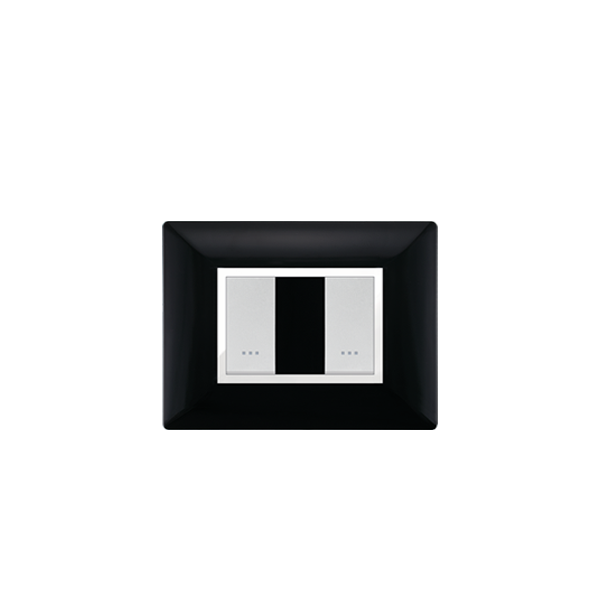 Bricoby.com - PLAQUE RECTANGULAIRE 2 MODULES NOIR ALPHA - BRICOBY Meilleur Prix Tunisie