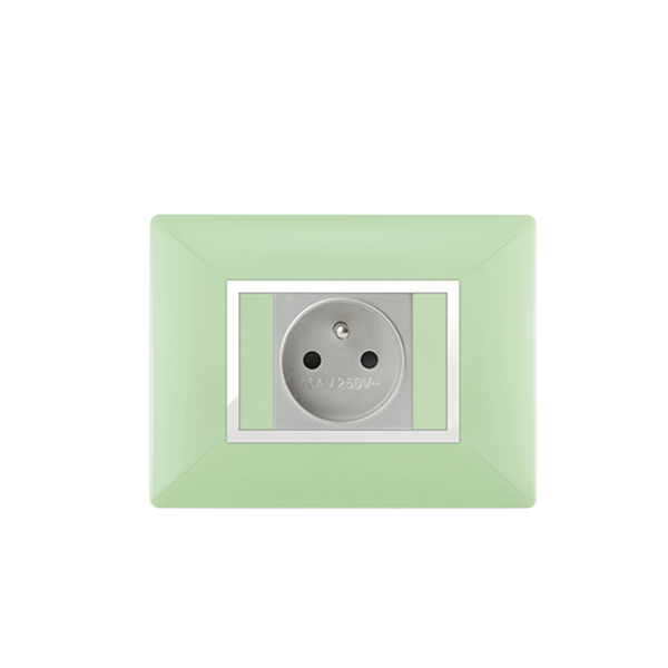 Bricoby.com - PLAQUE RECTANGULAIRE POUR PRISE VERT ANIS ALPHA - BRICOBY Meilleur Prix Tunisie