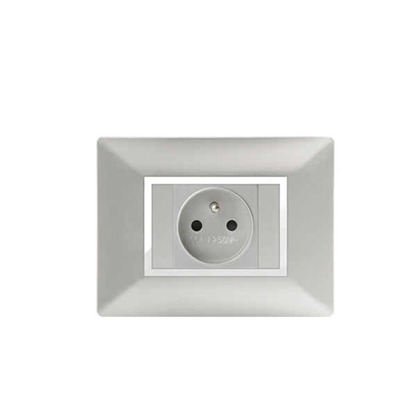 Bricoby.com - PLAQUE RECTANGULAIRE POUR PRISE SILVER ALPHA - BRICOBY Meilleur Prix Tunisie