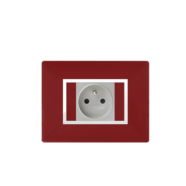 Bricoby.com - PLAQUE RECTANGULAIRE POUR PRISE ROUGE BORDEAUX ALPHA - BRICOBY Meilleur Prix Tunisie