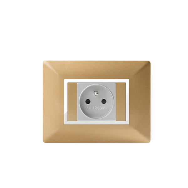 Bricoby.com - PLAQUE RECTANGULAIRE POUR PRISE DORÉ ALPHA - BRICOBY Meilleur Prix Tunisie