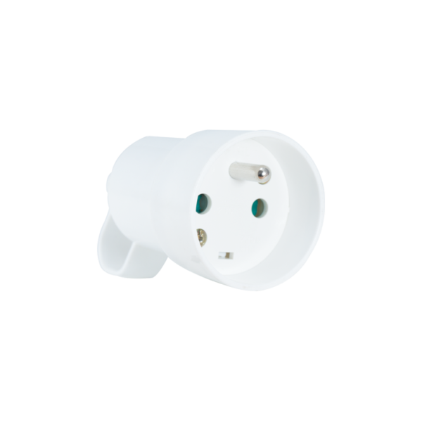 Bricoby.com - FICHE FEMELLE 2 POLES+TERRE 16A AVEC ANNEAU BLANCHE STIEL - BRICOBY Meilleur Prix Tunisie