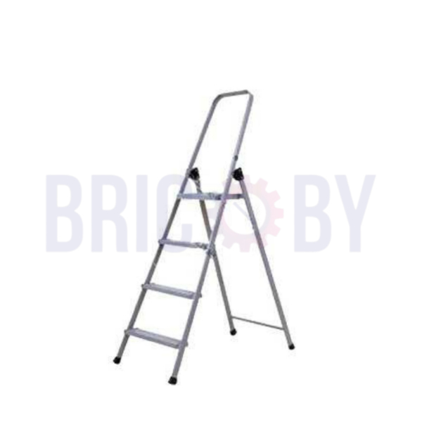 Escabeau LUXIAME 4 marches en acier avec marches antidérapantes et patins de sécurité, stable et adapté pour usage domestique ou professionnel