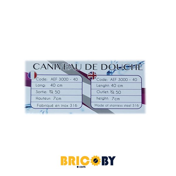 CANIVEAU DOUCHE 40CM INOX CARTHAGE