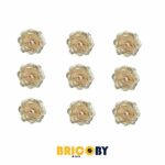 FLEURS TISSU BEIGE BRILLANT PM 3cm